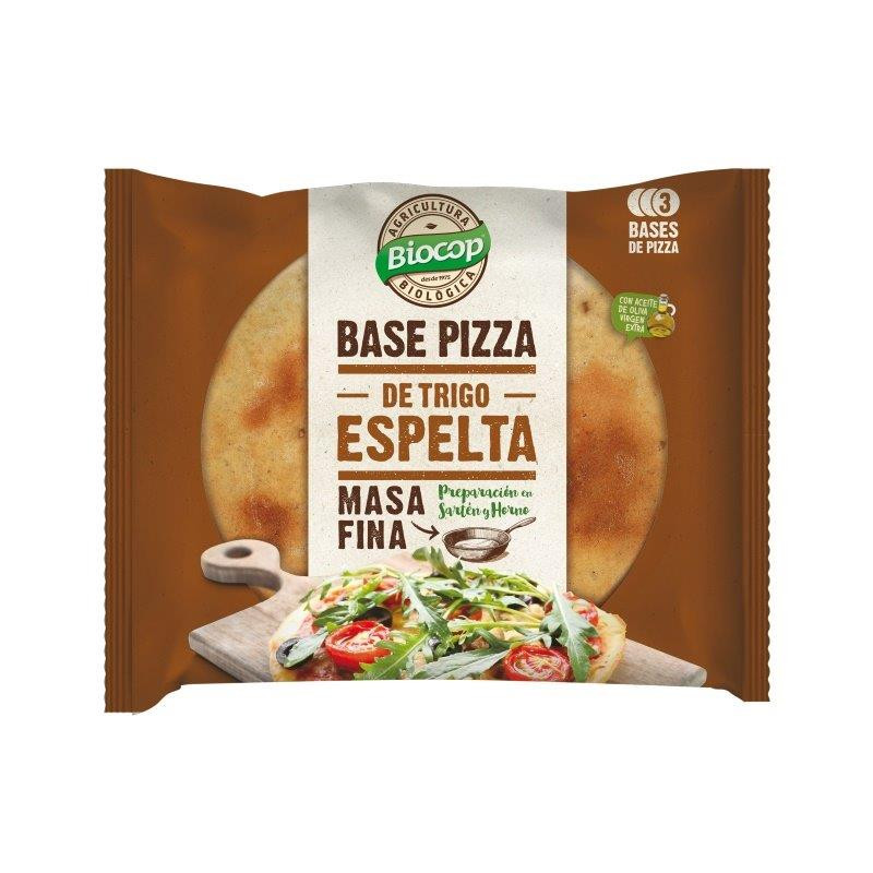 Base de Pizza de Trigo Espelta Masa Fina Biocop 3 uds 390 gr