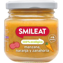 Smileat Tarro Manzana Naranja y Zanahoria Ecológico 130 gramos