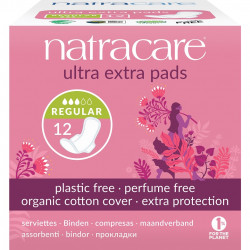 Natracare Ultra Extra Normal Pad avec Wings 12 unités