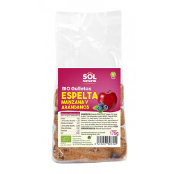 Sol Natural Organic Spelt Biscuits with Apple and Blueberries 175G