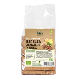 Sol Natural Organic Spelt Biscuits with Ginger and Walnut 175G
