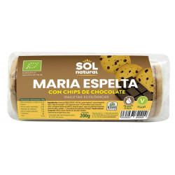 biscoitos Sol Natural Maria Spelt com chips de chocolate 200g