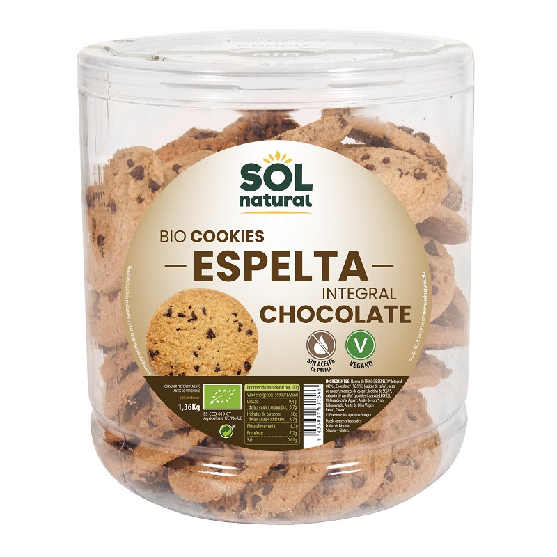 Sol Natural Bote Cookies Espelta Chocolate 1360 gr