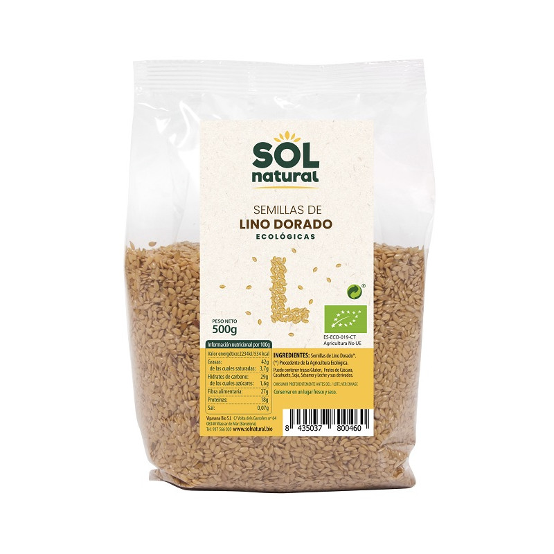 Sol Natural Whole Golden Flax Seeds 500g