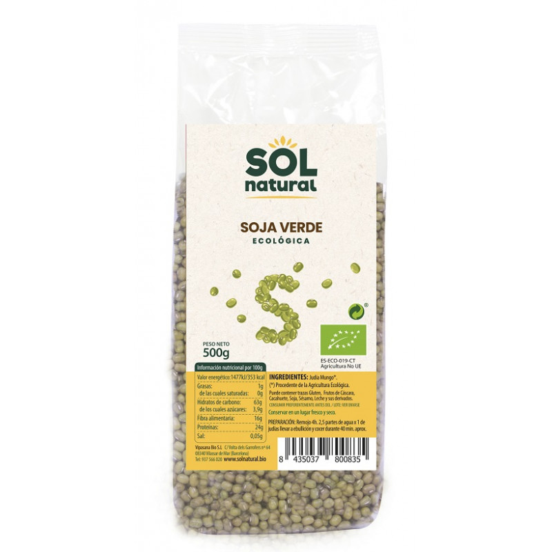 Sol Natural Soja Verde Bio 500g