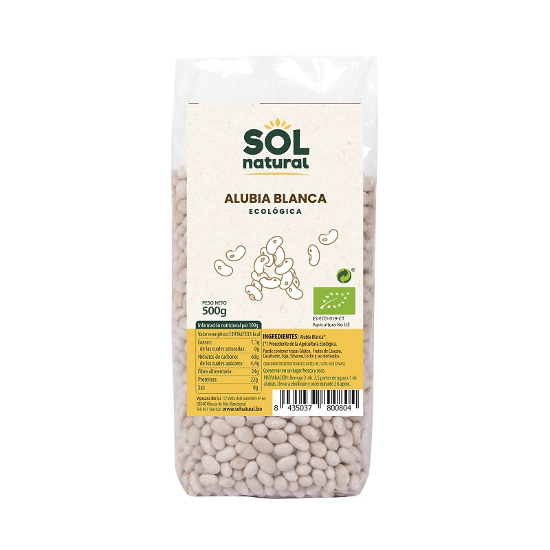 Sol Natural Organic White Bean 500gr