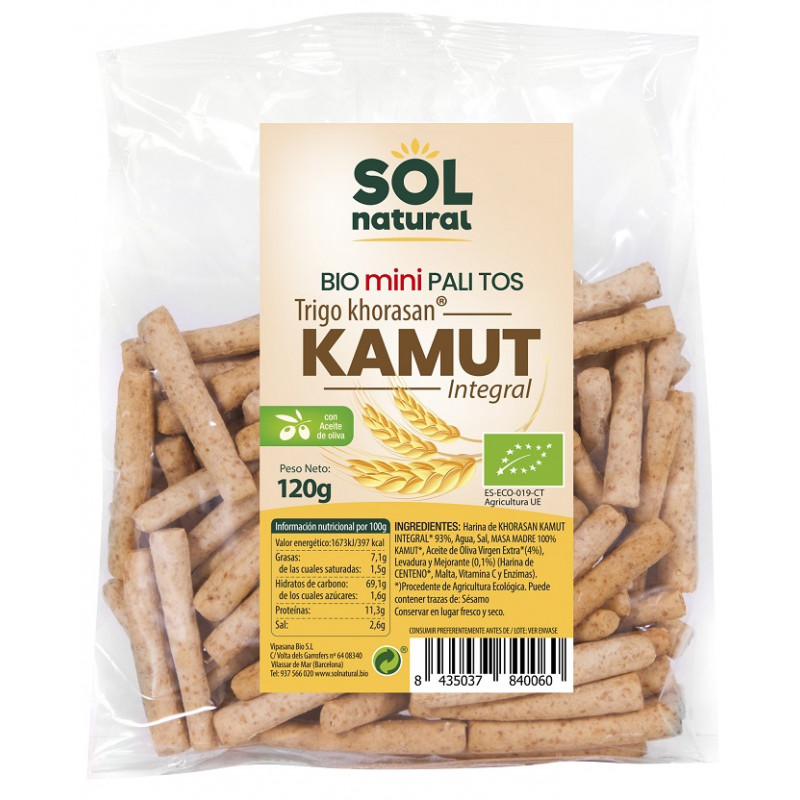 Sol Natural Mini Whole Kamut Sticks 120g