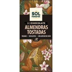 Sol Natural Chocolate with Toasted Almonds 70g