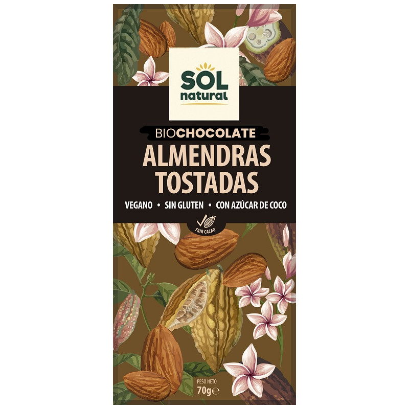 Sol Natural Chocolate con Almendras Tostadas 70g