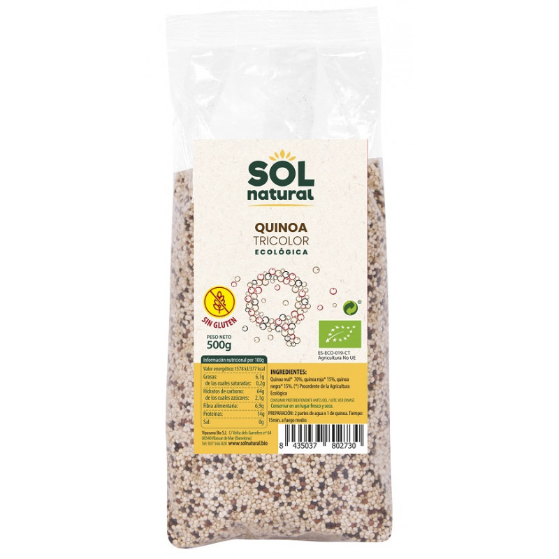 Sol Natural Quinoa Real Tricolor sin Gluten 500g