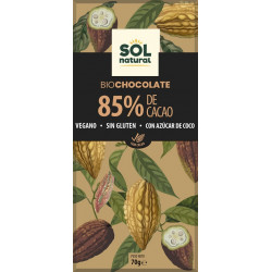 Sol Natural Chocolate Dark 85% 70g