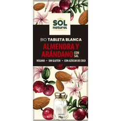 Sol Natural White Chocolate with Almonds and Blueberries 70g