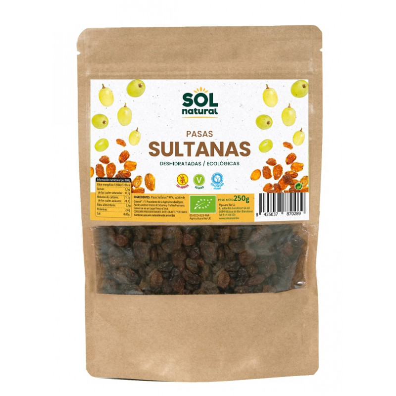 Sol Natural Organic Sultanas 250g