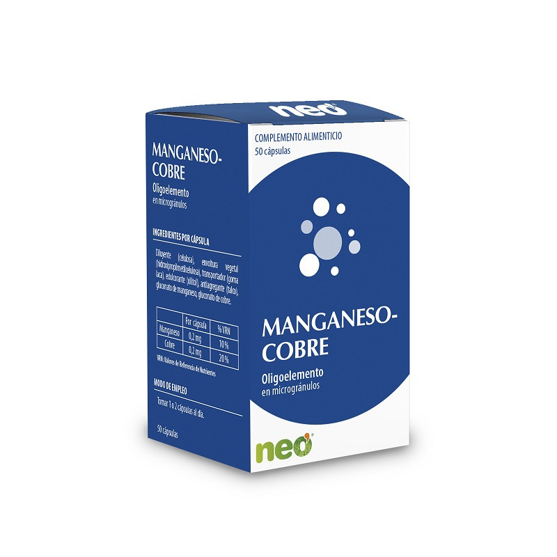 Neo Oligoelementos Manganeso - Cobre 50 Cápsulas
