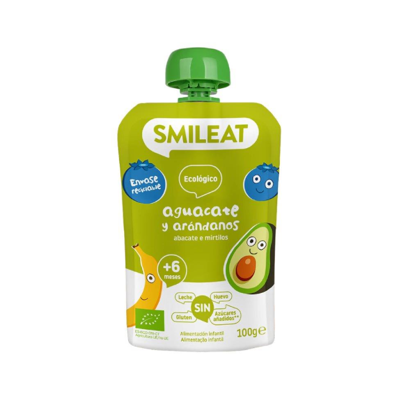 Smileat Pouch aguacate y arándano 100 gr