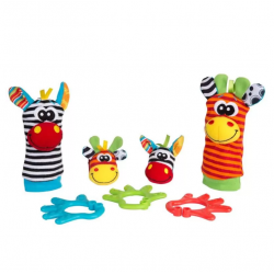 Jungle Hand & Foot Rattle + PlaygroTeether Set
