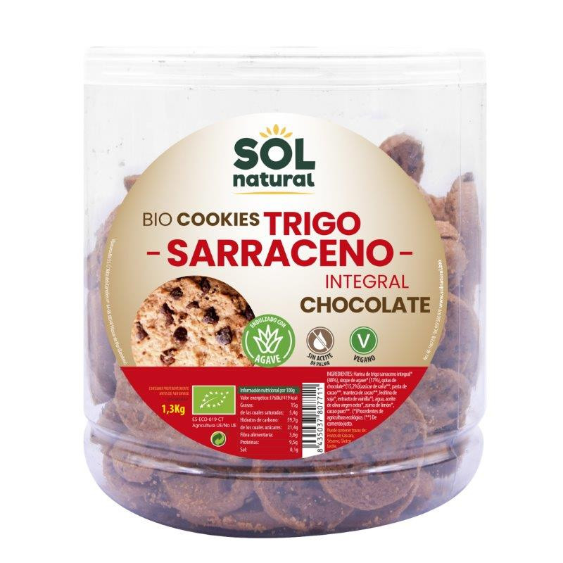 Sol Natural Bote Cookies Trigo Sarraceno Choco 1300 gramos