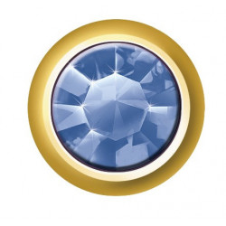 Estelle Brinco de Brinco de Ouro Botão Azul Pedra Safira Sii-Crg 109 12 pcs