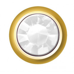 Estelle Boucle d’oreille bouton doré en pierre blanche Sii-CRG 104 12 pcs