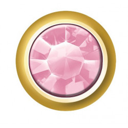 Estelle Slope Golden Button Pink Stone Sii-Crg 110 12 pcs