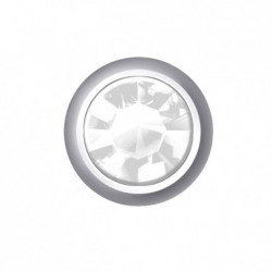 Estelle Mini boucle d’oreille bouton en acier en pierre blanche Sii-CMW104 12 pcs