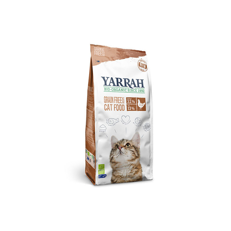 Yarrah Aliment Poulet Bio Sans Céréales pour Chats Bio 2,4 kg