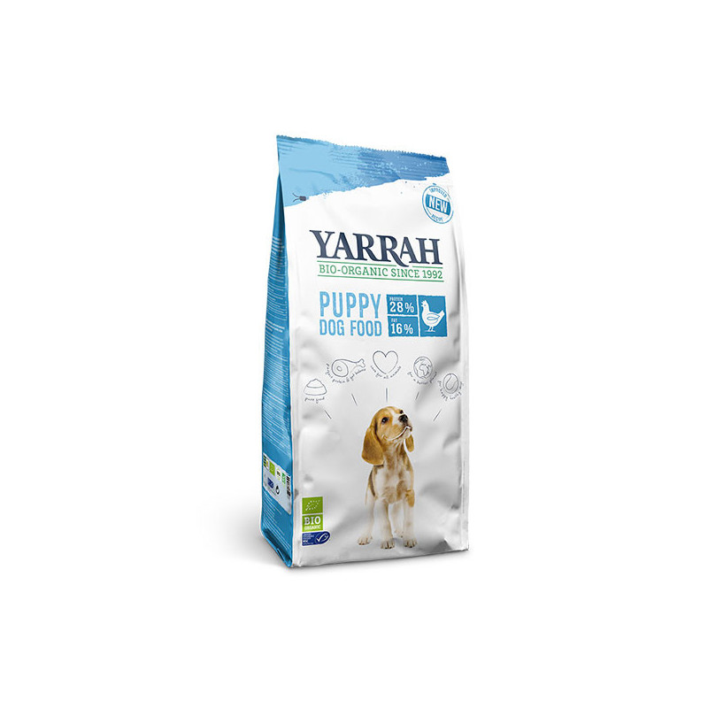 Yarrah Bio-Hühnerfutter mit Eiweiß für Bio-Welpen Hunde 2 kg