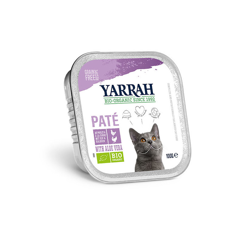 Yarrah Paté de  Pollo con Pavo para Gatos Bio 100g